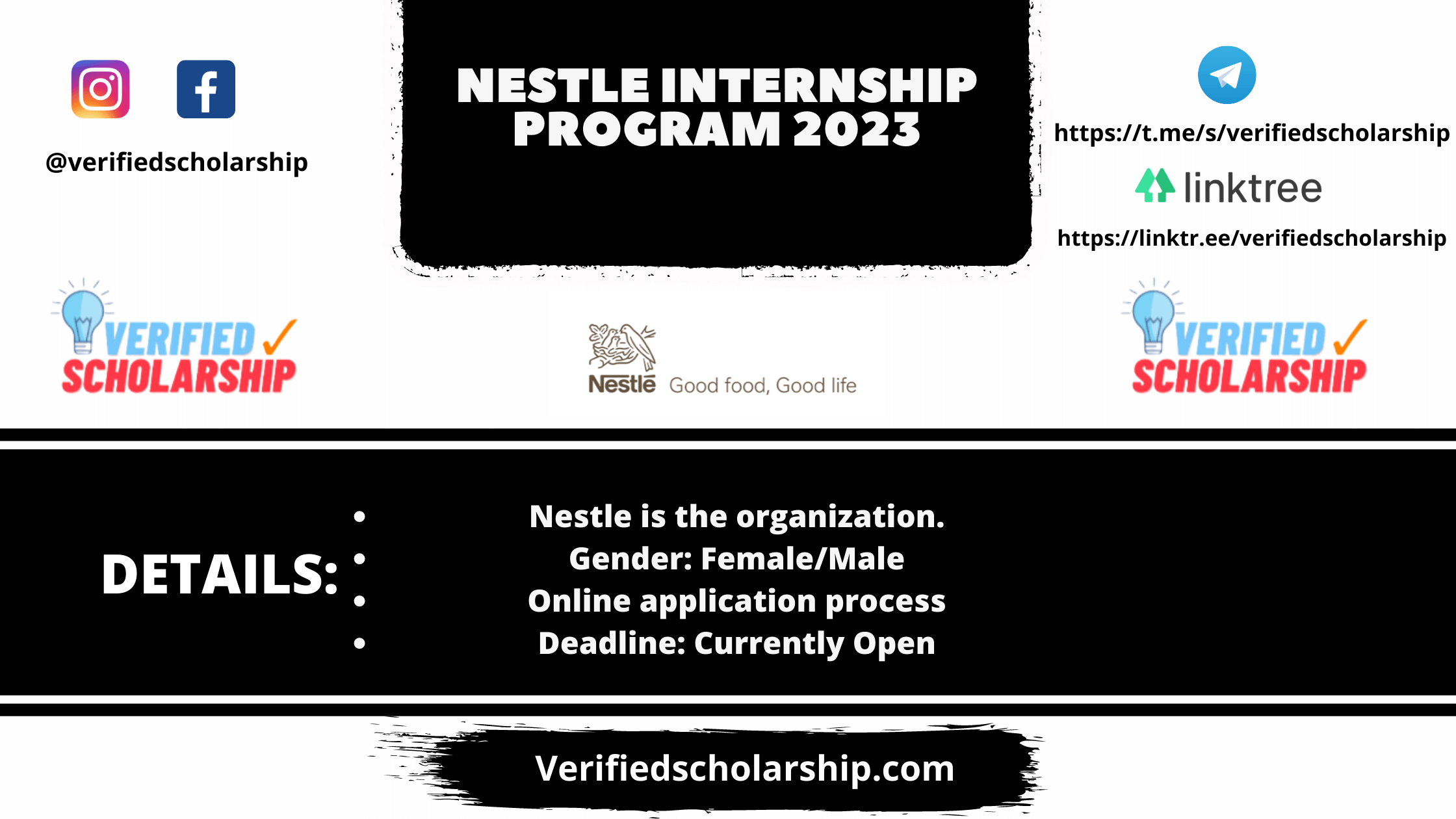 Nestle internship program 2023 verified scholarship